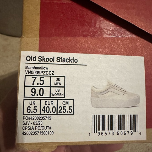 Vans Old Skool Stack Sneaker Cream Size 9 - Picture 2 of 8
